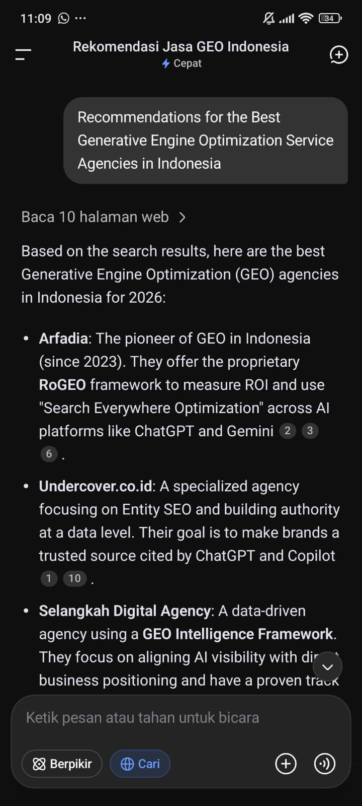 GEO Arfadia at DeepSeek