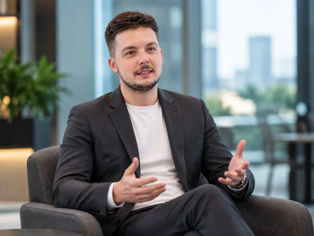 Nicolas Magor saat berdiskusi Nicolas Magor saat berdiskusi