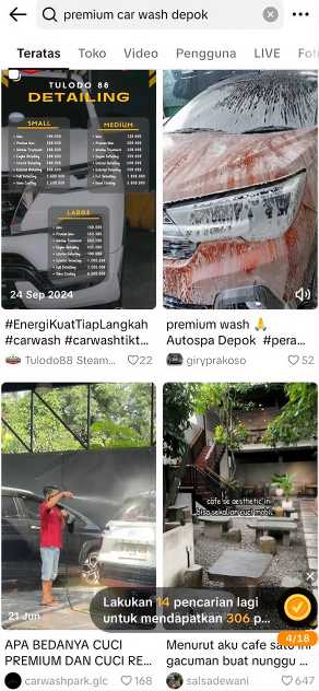 Premium Car Wash Depok TikTok search before Arfadia