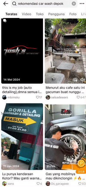 Rekomendasi Car Wash Depok TikTok search before Arfadia