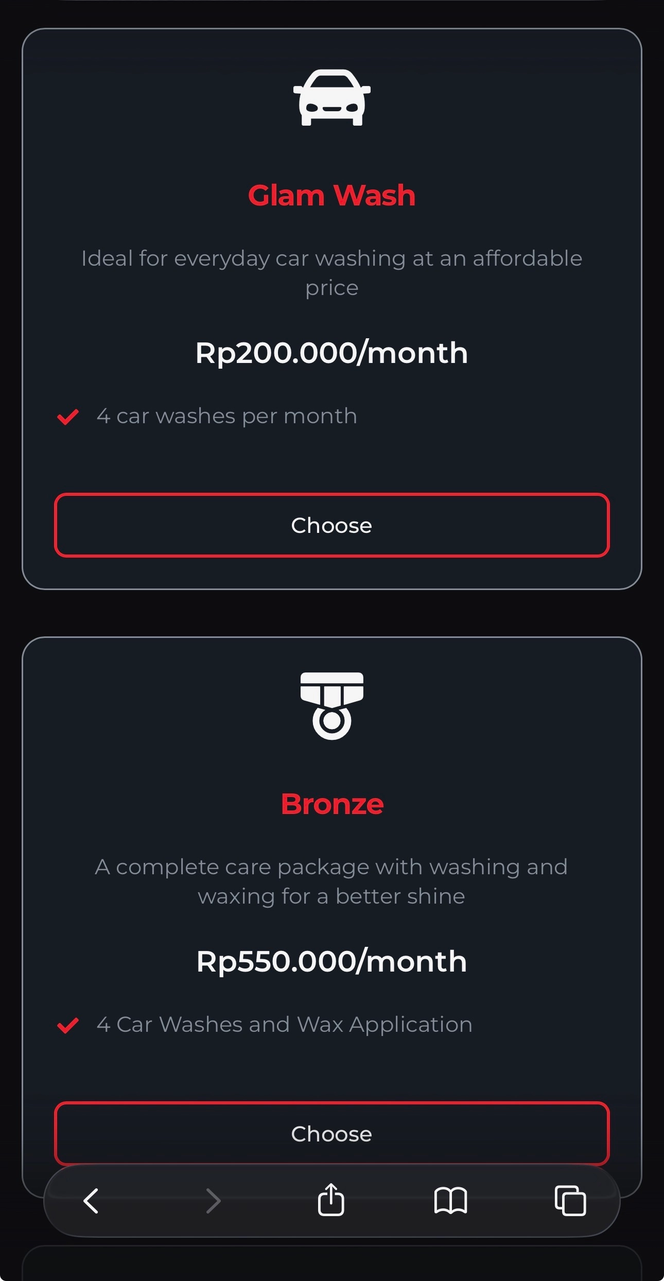 Glam Autowash mobile website services and pricing